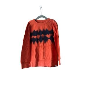 GAP Kids Boy's Tie Dye Lightweight T-Shirt Long Sleeve Orange/Navy Blue Size S